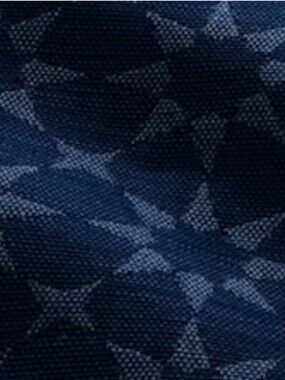 Luxury Fabric Remnant Indigo Blue Geometric Perennials Starpower Martyn Bullard